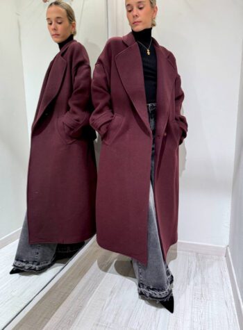 Shop Online Cappotto lungo bordeaux finta fusciacca Souvenir