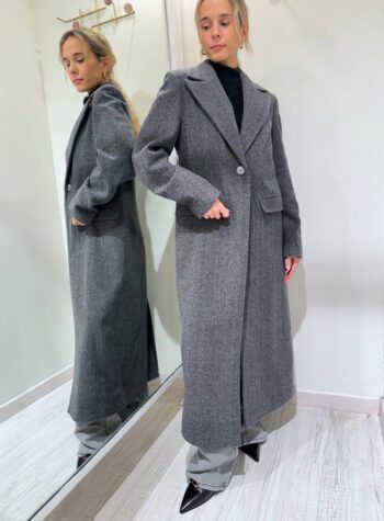 Shop Online Cappotto lungo antracite spigato HaveOne