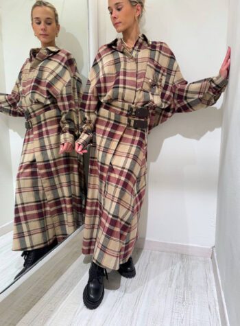 Shop Online Gonna midi beige tartan Souvenir