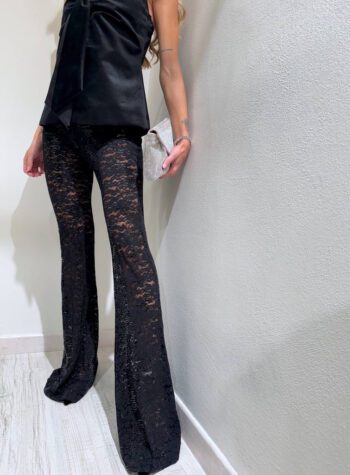 Shop Online Pantalone in pizzo e paillettes a zampa Vicolo