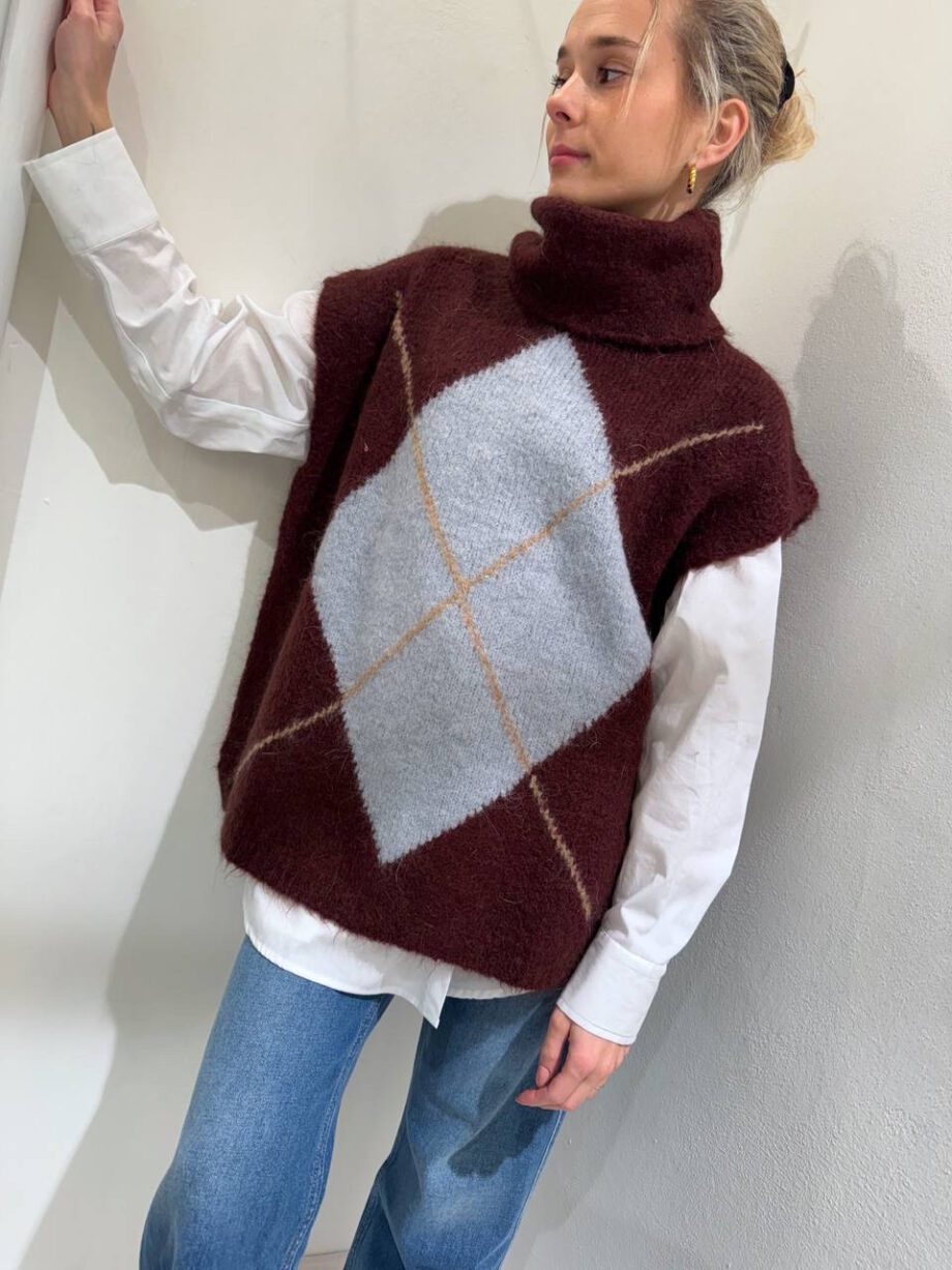 Shop Online Gilet oversize bordeaux rombo HaveOne