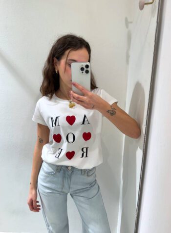 Shop Online T-shirt basic bianca stampa AMORE Vicolo