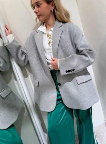 Shop Online Blazer over grigio in felpa Vicolo