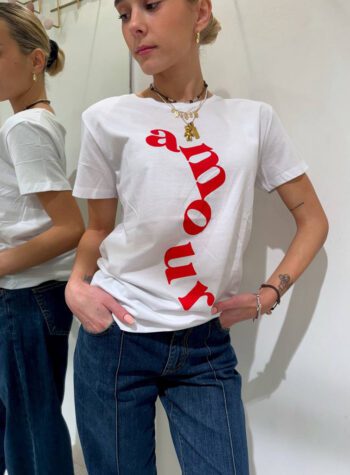 Shop Online T-shirt bianca stampa Amour HaveOne