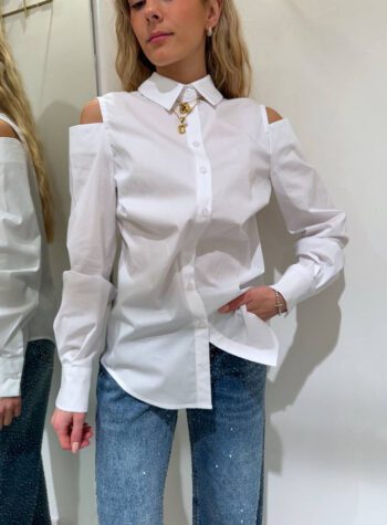 Shop Online Camicia bianca in cotone con cut out Vicolo