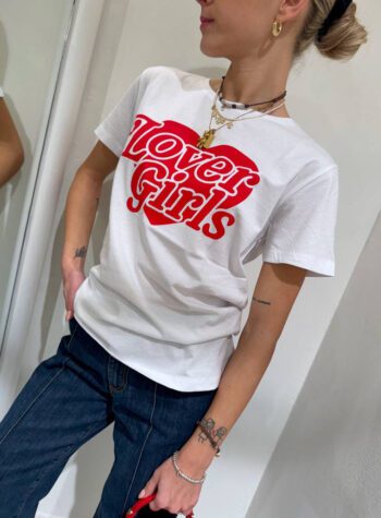 Shop Online T-shirt bianca stampa Lover Girls HaveOne