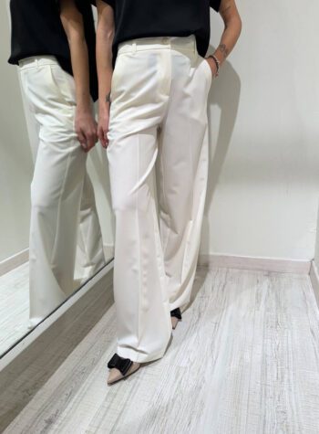 Shop Online Pantalone crema dritto con piega Kontatto