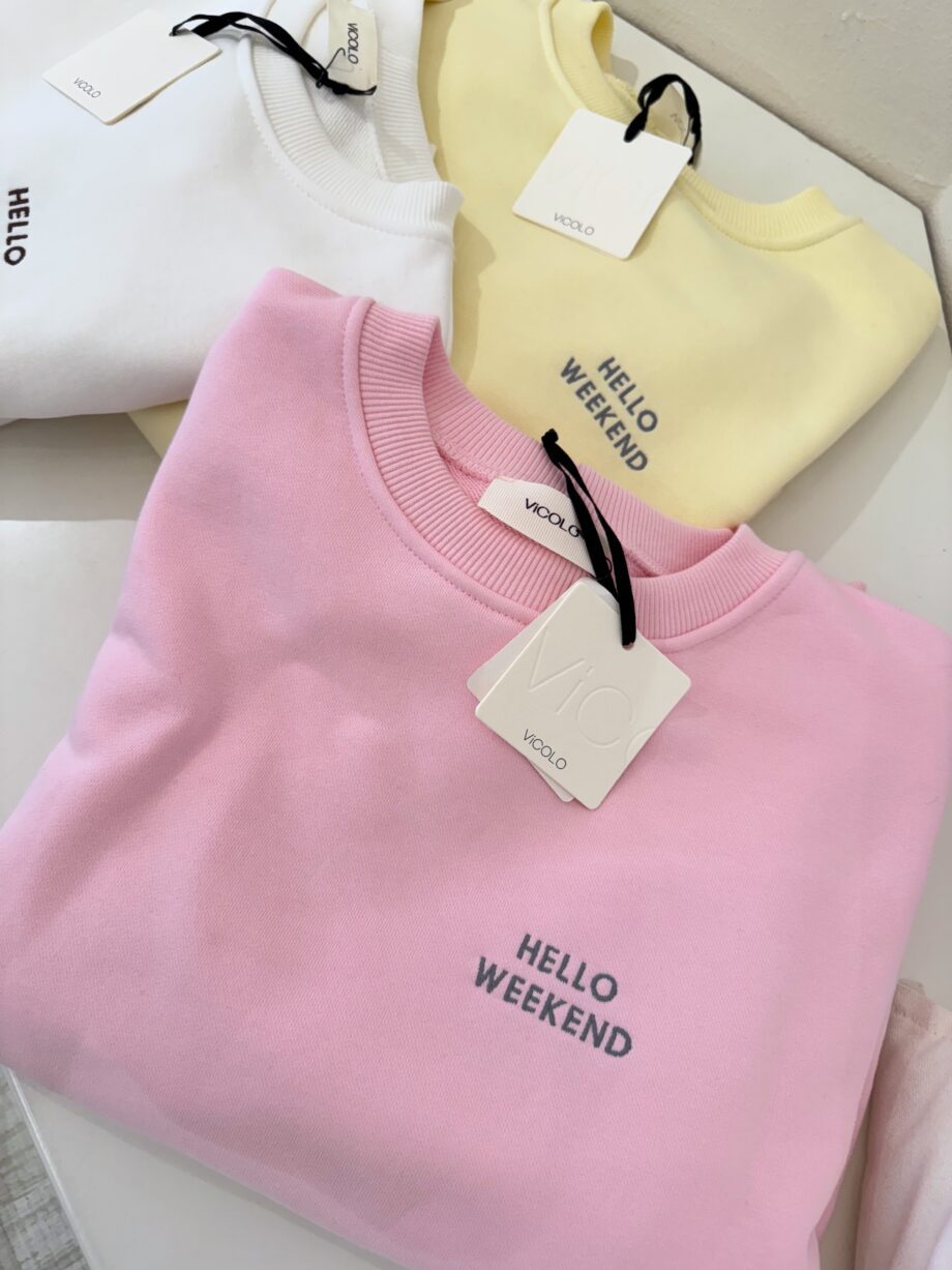 Shop Online Felpa oversize rosa hello weekend Vicolo