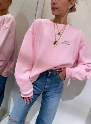 Shop Online Felpa oversize rosa hello weekend Vicolo