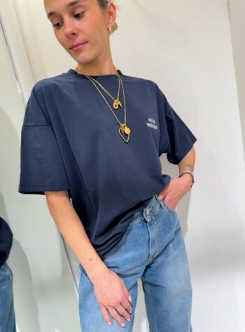 Shop Online T-shirt oversize blu hello weekend Vicolo